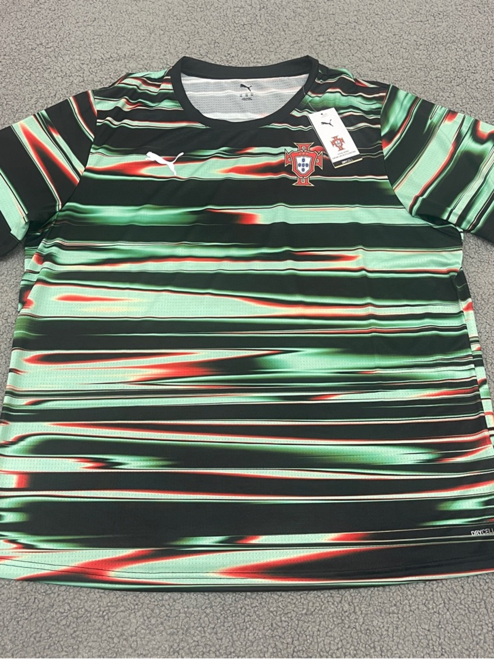 Puma Portugal FPF Prematch Jersey Mens XXL Black Green Red DRYCELL Soccer Shirt